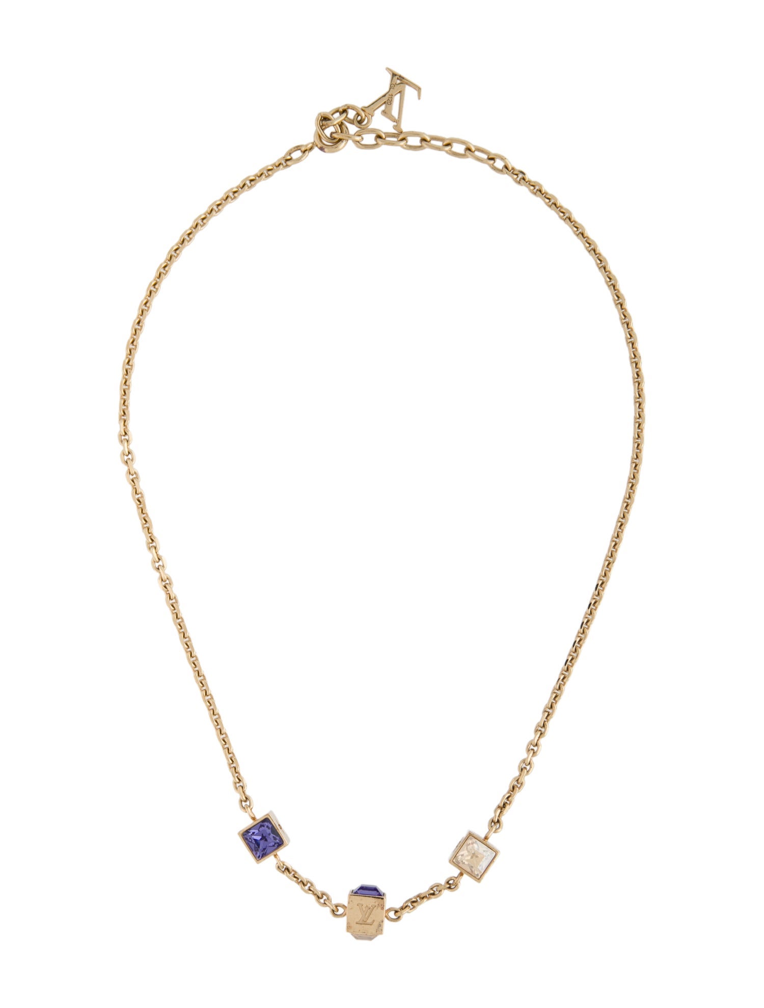 Louis Vuitton Crystal Gambles Station Necklace
